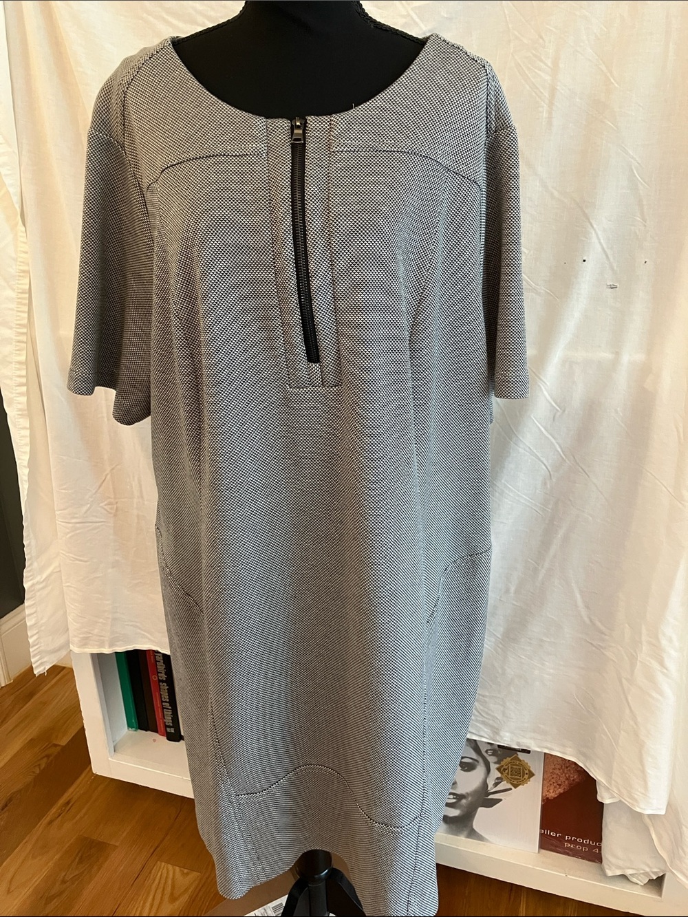 Of Mercer Gray Zip-Front Dress American made
